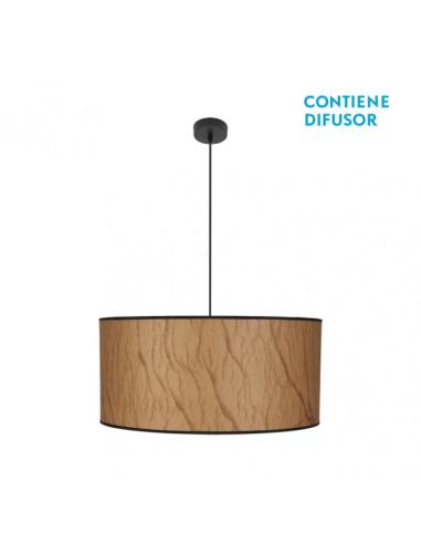 Colgante Tapiro 3xe27 Pergamino/negro Regx60x60 cm