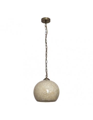 Colgante Tenor 1xe27 Cuero/Ambar Mosaico Regx30x30 Cm