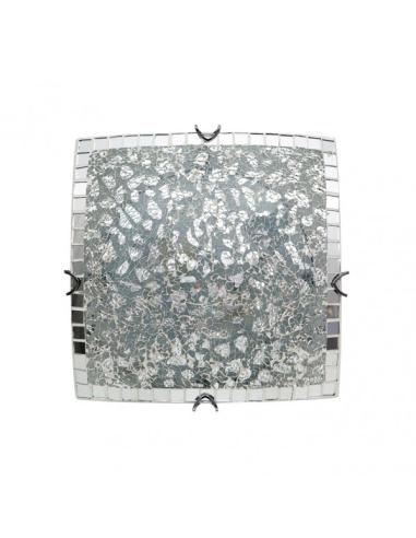 Plafon Cuadrado Tenor 2xe27 Cromo Mosaico 9x30x30 Cm