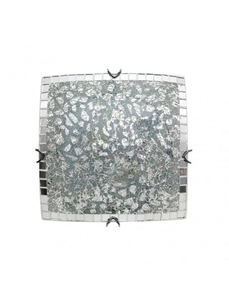 Plafon Cuadrado Tenor 2xe27 Cromo Mosaico 9x30x30 Cm