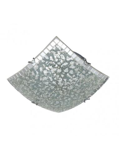 Plafon Cuadrado Tenor 2xe27 Cromo Mosaico 9x30x30 Cm
