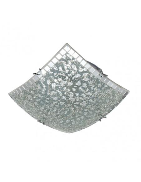 Plafon Cuadrado Tenor 2xe27 Cromo Mosaico 9x30x30 Cm