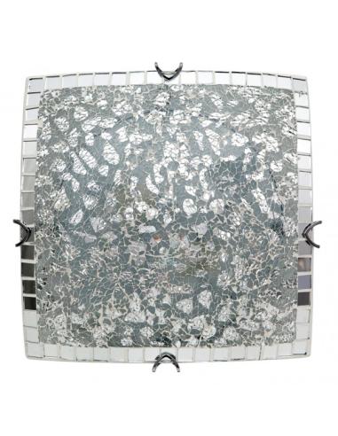 Plafon Cuadrado Tenor 3xe27 Cromo Mosaico 10x40x40 Cm