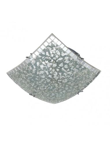 Plafon Cuadrado Tenor 3xe27 Cromo Mosaico 10x40x40 Cm