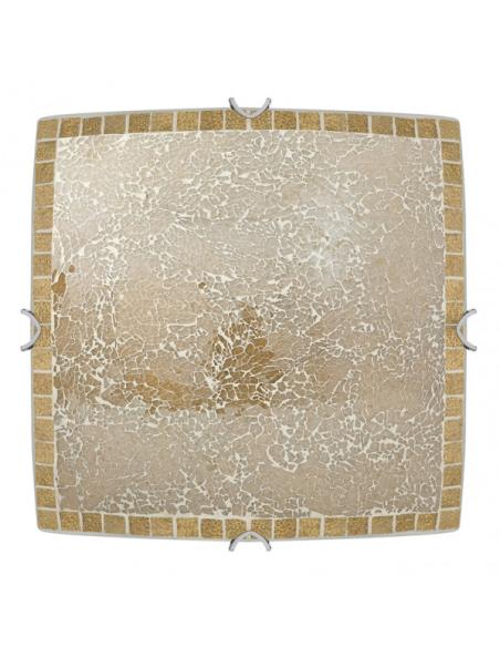 Plafon Cuadrado Tenor 3xe27 Ambar Mosaico 10x40x40 Cm