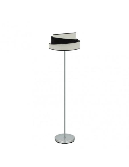 Pie Salon Hara 1xe27 Cromo/blanco-negro 162x40x40 Cm