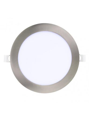 Downlight Obsidiana 24w 65000k Niquel Redondo 2,5x30x30 Cm Corte 27,5 Cm
