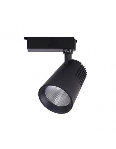 Foco Carril 20w 4000k Telma Negro 1800lm 36º Orientable 330º Regx15,5x8,2 Cm