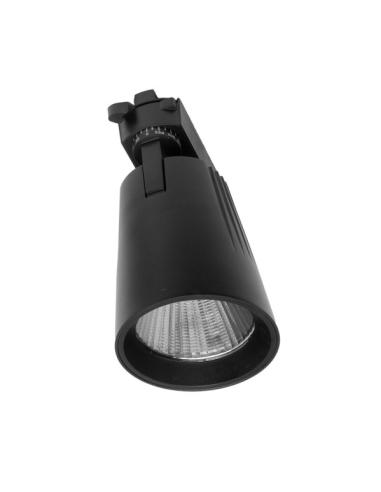 Foco Carril 20w 4000k Telma Negro 1800lm 36º Orientable 330º Regx15,5x8,2 Cm