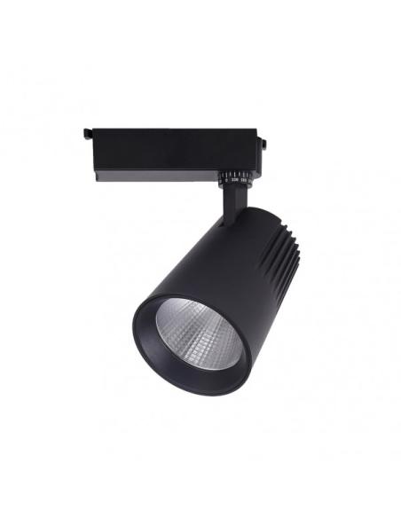 Foco Carril 20w 6000k Telma Negro 1800lm 36º Orientable 330º Regx15,5x8,2 Cm