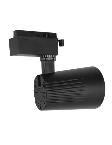 Foco Carril 20w 6000k Telma Negro 1800lm 36º Orientable 330º Regx15,5x8,2 Cm