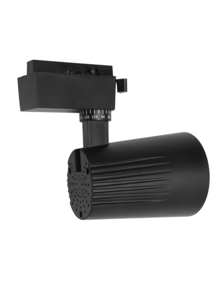 Foco Carril 20w 6000k Telma Negro 1800lm 36º Orientable 330º Regx15,5x8,2 Cm