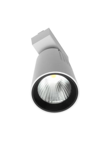 Foco Carril 30w 6000k Telma Blanco 2700lm 36º Orientable 330º Regx19x9 Cm