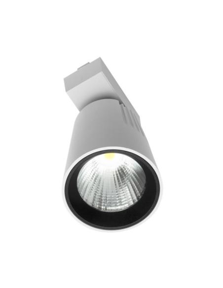 Foco Carril 30w 6000k Telma Blanco 2700lm 36º Orientable 330º Regx19x9 Cm