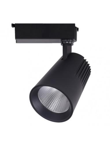 Foco Carril 40w 4000k Telma Negro 3600lm 36º Orientable 330º Regx21x10,5 Cm