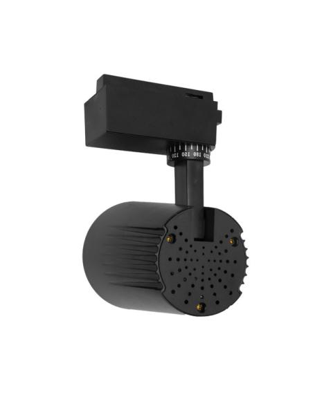 Foco Carril 40w 6000k Telma Negro 3600lm 36º Orientable 330º Regx21x10,5 Cm