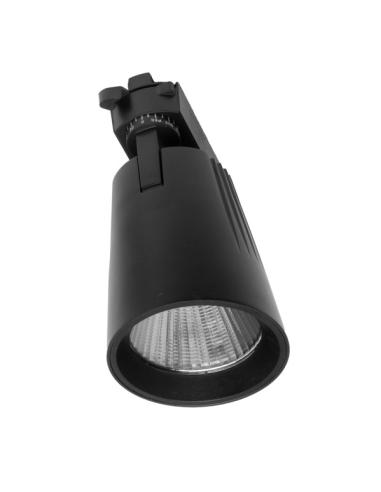 Foco Carril 40w 6000k Telma Negro 3600lm 36º Orientable 330º Regx21x10,5 Cm