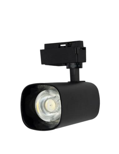 Foco Carril 30w 6000k Alfil Negro 2700lm 36º Orientable 330º Regx19x7,5 Cm