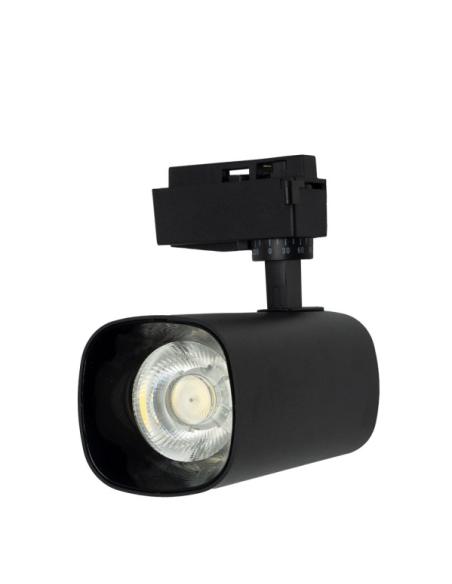 Foco Carril 30w 6000k Alfil Negro 2700lm 36º Orientable 330º Regx19x7,5 Cm