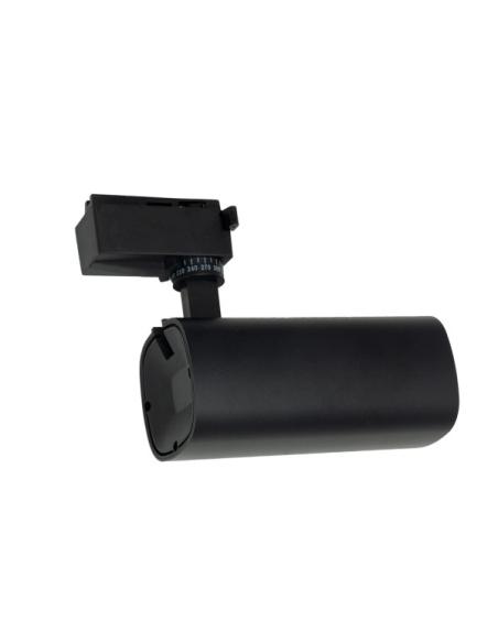 Foco Carril 30w 6000k Alfil Negro 2700lm 36º Orientable 330º Regx19x7,5 Cm