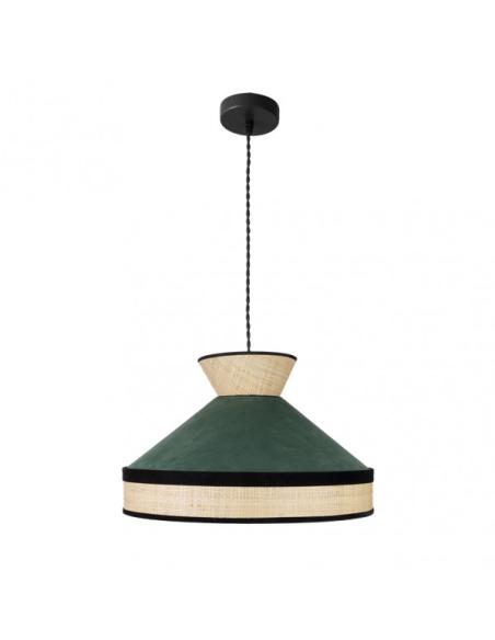 Colgante Fabrizio 1xe27 Natural/verde Bote Regx40x40 Cm