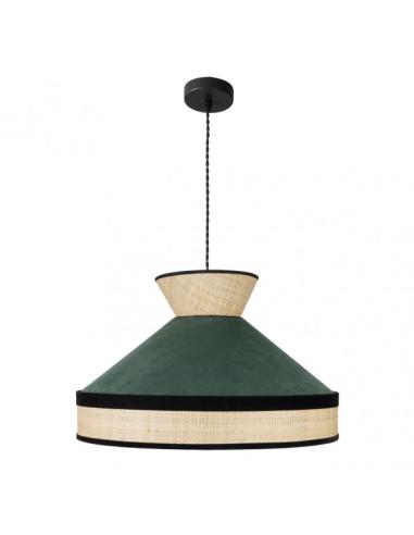 Colgante Fabrizio 1xe27 Natural/verde Bote Regx50x50 Cm