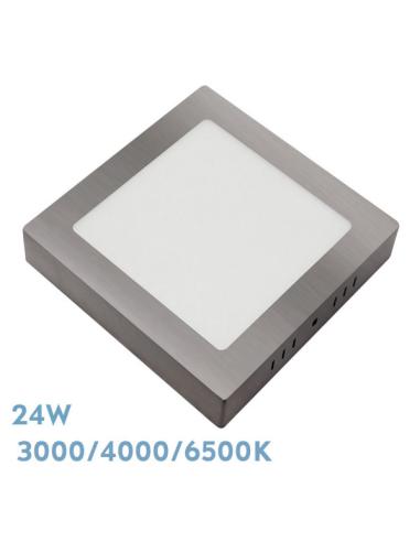 Downlight Superf.gabro 24w 3000k-4000k-6500k Niquel 2160lm 3,5x29x29 Cm