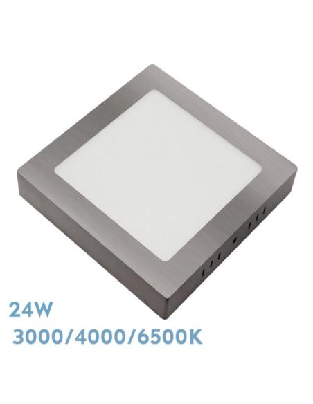 Downlight Superf.gabro 24w 3000k-4000k-6500k Niquel 2160lm 3,5x29x29 Cm