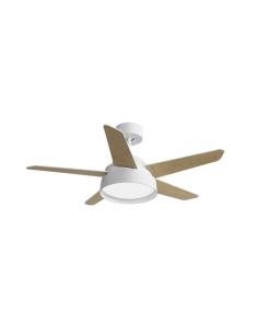 Ventilador 25w Dc Blanco Lebeche 5 Aspas Rev.  Blanca/haya 6 Vel. 3000-4000-6000k 132d Remoto,memoria Y Temporizador 2