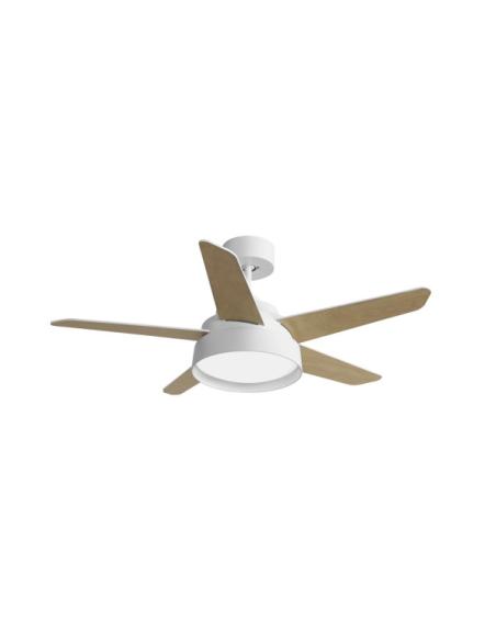 Ventilador 25w Dc Blanco Lebeche 5 Aspas Rev.  Blanca/haya 6 Vel. 3000-4000-6000k 132d Remoto,memoria Y Temporizador