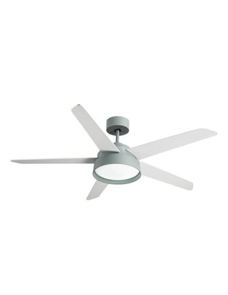 Ventilador 25w Dc Verde Lebeche 5 Aspas Rev.  Blanca/haya 6 Vel. 3000-4000-6000k 132d Remoto,memoria Y Temporizador