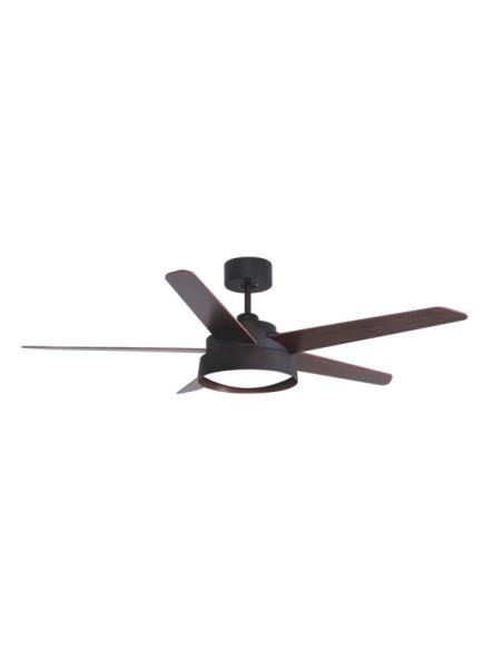 Ventilador 25w Dc Marron Lebeche 5 Aspas Rev. Nogal/roble 6 Vel. 3000-4000-6000k 132d Remoto,memoria Y Temporizador