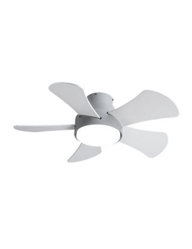 Ventilador 25w Dc Gris Gregario 5 Aspas Rev.  Blanca/haya 6 Vel.3000-4000-6000k 82D Remoto,memoria y Temporizador