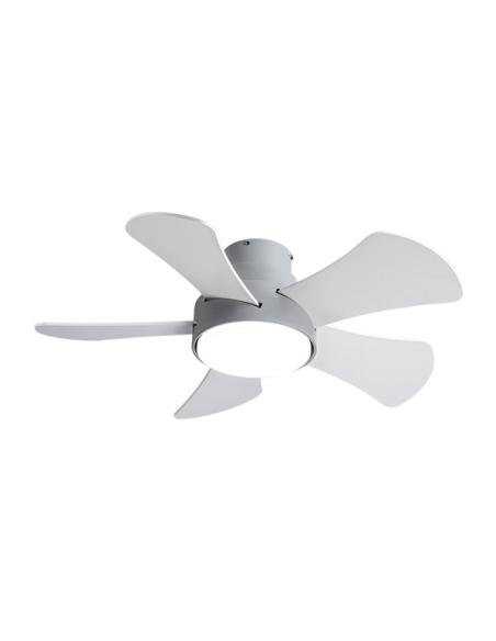 Ventilador 25w Dc Gris Gregario 5 Aspas Rev.  Blanca/haya 6 Vel.3000-4000-6000k 82D Remoto,memoria y Temporizador