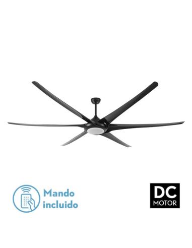 Ventilador 30w Dc Moncayo Negro 6 Aspas 6 Velocidades 254d C/remoto Memoria 3 Temperaturas 2850 Lm