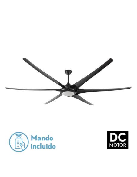 Ventilador 30w Dc Moncayo Negro 6 Aspas 6 Velocidades 254d C/remoto Memoria 3 Temperaturas 2850 Lm