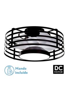 Ventilador 22w Dc Xaloc Negro 7Aspas Blancas 6vel  3000-4000-6500 28x57,8x57,8cm C/remoto, Memoria Y Temporizador
