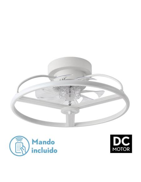 Ventilador 60w Dc Bora Blanco 8 Aspas Transp. 21x50x50cm 6Vel. 3 Colores C/remoto, Memoria, Temporizador Y Reg.Intensidad 5100lm