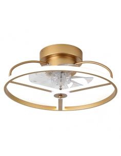 Ventilador 60w Dc Bora Dorado 8 Aspas Transp.21x50x50cm 6 Vel. 3 Colores C/remoto, Memoria, Temporizador Y Reg.Intensidad 5100lm 2