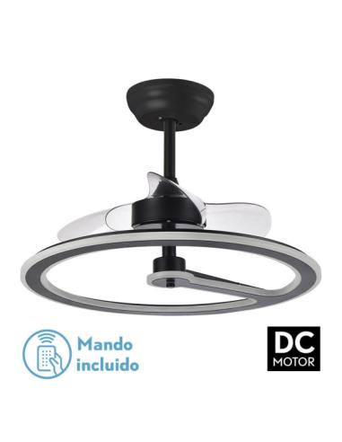 Ventilador 110w Dc Chom Negro 3 Aspas Transp. 46/66x62x62cm  6Vel. 3 Colores C/remoto, Memoria Y Temporizador 9350lm