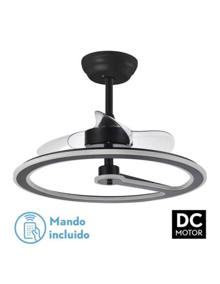 Ventilador 110w Dc Chom Negro 3 Aspas Transp. 46/66x62x62cm  6Vel. 3 Colores C/remoto, Memoria Y Temporizador 9350lm