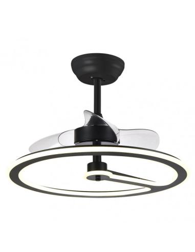 Ventilador 110w Dc Chom Negro 3 Aspas Transp. 46/66x62x62cm  6Vel. 3 Colores C/remoto, Memoria Y Temporizador 9350lm