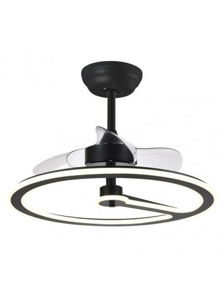 Ventilador 110w Dc Chom Negro 3 Aspas Transp. 46/66x62x62cm  6Vel. 3 Colores C/remoto, Memoria Y Temporizador 9350lm