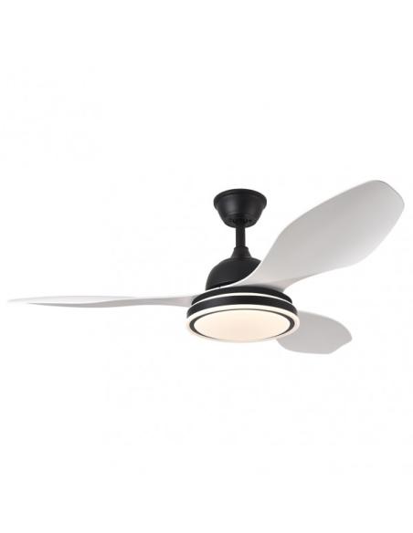Ventilador 48w Dc Datoo Negro 3 Aspas Blancas  6 Vel. 33/48x122x122cm 3 Color C/remoto,memoria Y Temp.4080lm