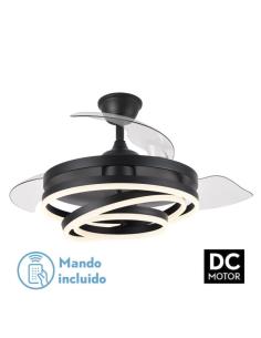 Ventilador retráctil Kai DC negro Ø107 cm LED con mando | Luzmovil 2