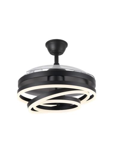 Ventilador 72w Dc Kai Negro 3 Aspas Transp. 6Vel. 3 Colores 43/58x50/107 C/remoto,memoria Y temp. 6120lm