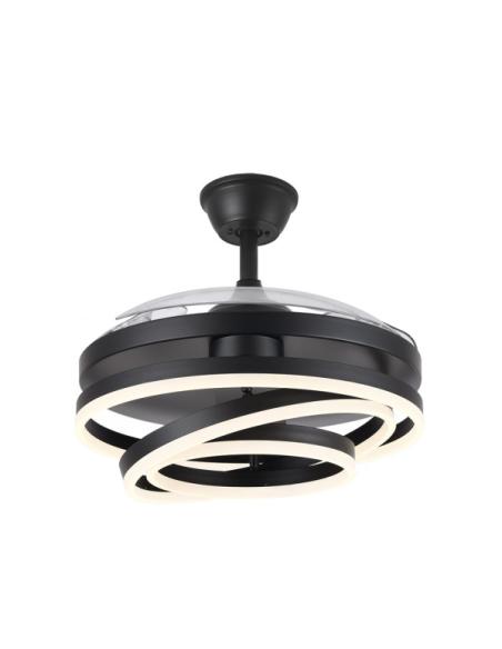 Ventilador 72w Dc Kai Negro 3 Aspas Transp. 6Vel. 3 Colores 43/58x50/107 C/remoto,memoria Y temp. 6120lm