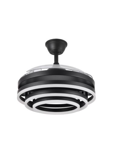 Ventilador 72w Dc Kai Negro 3 Aspas Transp. 6Vel. 3 Colores 43/58x50/107 C/remoto,memoria Y temp. 6120lm