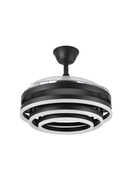 Ventilador 72w Dc Kai Negro 3 Aspas Transp. 6Vel. 3 Colores 43/58x50/107 C/remoto,memoria Y temp. 6120lm