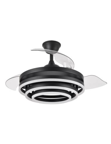 Ventilador 72w Dc Kai Negro 3 Aspas Transp. 6Vel. 3 Colores 43/58x50/107 C/remoto,memoria Y temp. 6120lm